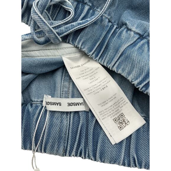 Samsoe Samsoe 'Sahoysa' Blue Lyocell Trousers Size S - Picture 3 of 3